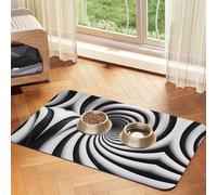 WZYCWB Manteles individuales absorbentes de mascotas con estampado GIF de ilusión óptica en espiral de 30 x 45 cm, tapetes antideslizantes para alimentos para perros y gatos, cuencos de comida y