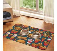 WZYCWB Manteles individuales absorbentes para mascotas, 40 x 60 cm, con estampado de comida sabrosa, tapetes antideslizantes para perros y gatos, cuencos de comida y manteles individuales para agua