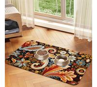 WZYCWB Manteles individuales absorbentes para mascotas con estampado amarillo de 30 x 45 cm, tapetes antideslizantes para perros y gatos, cuencos de comida y manteles individuales para agua