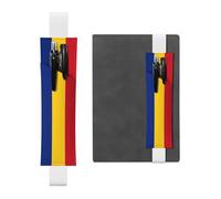 WZYCWB Marcapáginas ajustable con la bandera de Rumania, soporte de cuero para bolígrafos, perfecto para regalo de Navidad de regreso a clases, soporte de cuero para bolígrafos,
