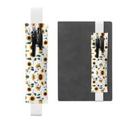 WZYCWB Marcapáginas ajustable de girasol dorado, soporte de cuero para bolígrafos, perfecto para el regreso a clases, regalo de Navidad, soporte de cuero para bolígrafos,