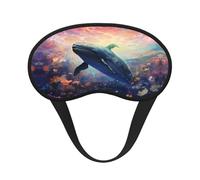 WZYCWB Máscara de ojos para dormir con estampado de flores bailando con ballenas, cobertura completa, alivia la fatiga ocular