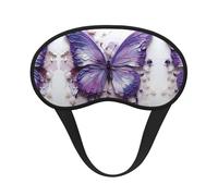 WZYCWB Máscara de ojos para dormir con pintura al óleo morada, con estampado de mariposas, cobertura completa, alivia la fatiga ocular