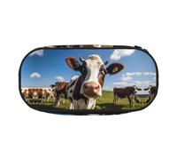 WZYCWB Milk Cow - Estuche para lápices de gran capacidad, caja de almacenamiento multifuncional, portátil y duradero, para suministros de oficina y escuela, Black, Talla única, Estuche de belleza