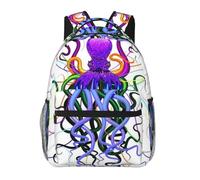 WZYCWB Mochila casual de pulpo colorido, 11.4 x 15.7 x 7.8 pulgadas, mochila para laptop para viajes, senderismo, negocios, camping, gimnasio