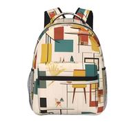 WZYCWB Mochila casual moderna de mediados de siglo, 11.4 x 15.7 x 7.8 pulgadas, mochila para laptop para viajes, senderismo, negocios, camping, gimnasio