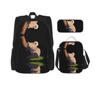 WZYCWB Mochila Koala in the Sun (juego de 3 piezas), mochila de gran capacidad, mochila escolar para estudiantes, estuche, bolsa de almuerzo combinada