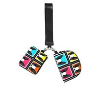 WZYCWB Monedero unisex de poliéster con cremallera, 10 x 12 x 3 cm, estampado de bulldog francés colorido con 2 compartimentos