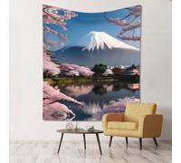 WZYCWB Monte Fuji a principios de primavera impreso decorativo para colgar en la pared, 152 x 129,5 cm, adecuado para decoración del hogar y fiestas de camping