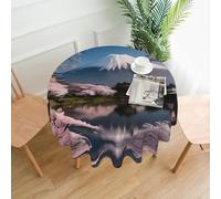WZYCWB Monte Fuji - Mantel redondo con patrones de principios de primavera, 60 pulgadas, adecuado para uso en interiores y exteriores, fiestas, cocina y decoración de mesa