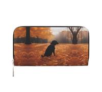 WZYCWB Muchos dólares de dibujos animados, bolsas de mano de cuero con cremallera y tarjeteros, son perfectas para viajes o uso diario, Hojas con perros, Talla única