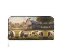 WZYCWB Muchos dólares de dibujos animados, bolsas de mano de cuero con cremallera y tarjeteros, son perfectas para viajes o uso diario, Un montón de ovejas lindas, Talla única