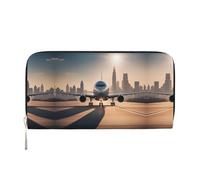 WZYCWB Muchos dólares de dibujos animados, bolsas de mano de cuero con cremallera y tarjeteros, son perfectas para viajes o uso diario, Avión de aterrizaje, Talla única