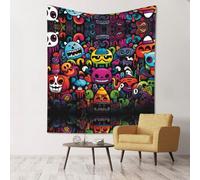 WZYCWB Muñecos locos decorativos impresos para colgar en la pared, 152 x 129,5 cm, adecuado para decoración del hogar, fiestas de camping