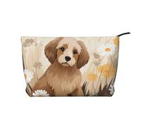 WZYCWB Neceser con patrón de cachorro, esencial para organizar cosméticos y productos para el cuidado de la piel., Puppy in the Flowers, Talla única