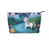 WZYCWB Neceser de invierno con diseño de Papá Noel, esencial para organizar cosméticos y productos para el cuidado de la piel., Unicornios corriendo, Talla única