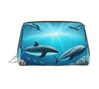 WZYCWB Neceser de piel con estampado de avatar de alpaca, perfecto para llevar o organizar el hogar, Ballenas bajo el mar, Talla única
