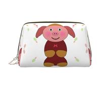WZYCWB Neceser de piel con estampado de hojas rojas, perfecto para llevar o para organizar el hogar, Happy Cartoon Pig, Talla única