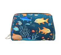 WZYCWB Neceser de piel con estampado de la bandera de Seychelles, perfecto para llevar de mano u organización en el hogar, Blue Underwater World of Fish, Talla única