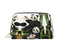 WZYCWB Neceser de piel con estampado de rayas, perfecto para llevar o para organizar el hogar, Pandas of Father and Son, Talla única