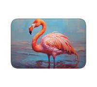 WZYCWB Nice Flamingo - Tapete de invierno lavable, con dobladillo de 15.7 x 23.6 pulgadas, a prueba de polvo, con borde de bloqueo, absorbente para puerta delantera y trasera