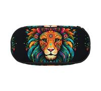 WZYCWB Nice Lion - Estuche para lápices de gran capacidad, caja de almacenamiento multifuncional, portátil y duradero, para suministros de oficina y escuela, Black, Talla única, Estuche de belleza