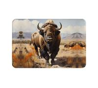 WZYCWB North American Bison Herd - Tapete de bienvenida impreso - 40.6 x 61.0 cm - Tapete absorbente para puerta de baño y cocina