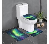 WZYCWB Northern Lights - Juego de 3 alfombrillas para baño, fáciles de limpiar, aptas para baño, tocador, inodoro