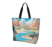 WZYCWB Oasis in the desert - Bolsa de compras reutilizable con un solo hombro, para mujer, bolsa de compras grande multiusos, color negro, talla única