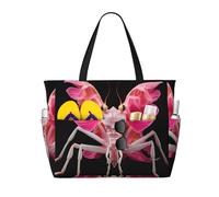 WZYCWB Orchid Praying Mantis - Bolsa de playa grande para viajes, gimnasio, piscina, bolsa de almacenamiento con cremallera