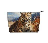 WZYCWB Panda Cubs in The Forest - Bolsa de almacenamiento para artículos de aseo personal, esencial para organizar cosméticos y productos para el cuidado de la piel., Leopardo en busca de presas