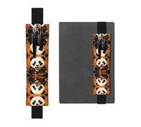 WZYCWB Panda Eating Food - Portalápices de PVC de gran capacidad impreso + bolsa creativa para bolígrafos con banda elástica y diseño antideslizante