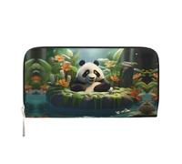 WZYCWB Panda in the pool Cartera estampada con cremallera perfecta para viajes, negocios y uso diario. Capacidad para teléfonos celulares y dinero en efectivo.