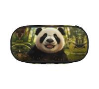 WZYCWB Panda Portrait Photo - Estuche para lápices de gran capacidad, caja de almacenamiento multifuncional, portátil y duradero, para suministros de oficina y escuela, Black, Talla única, Estuche de