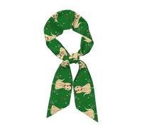 WZYCWB Pañuelos largos de dibujos animados de perro sobre hierba, corbatas de moda y decoraciones de sombrero que se pueden utilizar como diademas o accesorios de bolso.