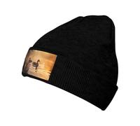 WZYCWB Par de gorros de punto cálidos con patrón flotante de patos Mallard. Perfecto para actividades al aire libre, viajes diarios y viajes. Negro
