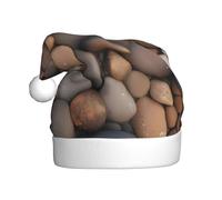 WZYCWB Pebbles in the beach Prints - Sombreros de Papá Noel, ideales para Nochebuena, Nochevieja y fiestas navideñas, decoraciones festivas