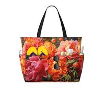 WZYCWB Peonies in full bloom - Bolsa de playa grande para viajes, gimnasio, piscina, bolsa de almacenamiento con cremallera