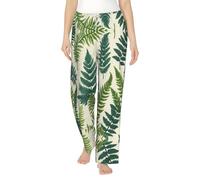 WZYCWB Pijama de franela para mujer con estampado de Enciclopedia de helechos, ropa elegante para el hogar, Negro, M