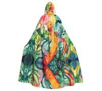 WZYCWB Pintura al óleo de una serpiente, capa de bola estampada para adultos, bata de mago extendida, disfraz de mascarada, vestido de fiesta temática de carnaval
