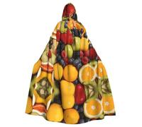 WZYCWB Plato de fruta fresca con gotas de agua. Capa estampada con capucha para adultos, adecuada para reuniones familiares, actuaciones en escenario, cosplay y fiestas de Halloween