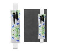 WZYCWB Portalápices de cuero con flores de aciano azul, soporte ajustable de cuero, perfecto para regalos de Navidad de vuelta a la escuela