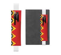 WZYCWB Portalápices de cuero con la bandera de Timor-Leste, soporte ajustable de cuero, perfecto para regalos de Navidad de vuelta a la escuela