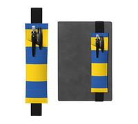 WZYCWB Portalápices de PVC de gran capacidad con diseño de bandera de Ucrania + bolsa creativa para bolígrafos con banda elástica y diseño antideslizante