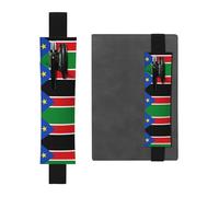 WZYCWB Portalápices de PVC de gran capacidad con diseño impreso de la bandera de Sudán del Sur + bolsa creativa para bolígrafos con banda elástica y diseño antideslizante