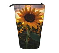 WZYCWB Portalápices retráctil con estampado de girasol de granja para dormitorio u oficina.