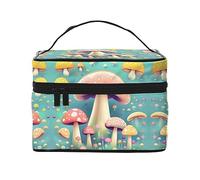 WZYCWB Pretty Little Mushrooms - Bolsa de cosméticos grande para mujer, bolsa de cosméticos portátil de gran capacidad, bolsa de cosméticos de viaje para niñas, color negro, talla única, color negro