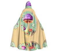 WZYCWB Purple Dream Mushroom - Capa con capucha para Halloween, unisex, adecuada para fiestas de cosplay de Halloween