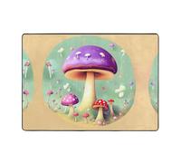 WZYCWB Purple Dream - Tapete de franela con patrón de hongos - Alfombra súper suave de 80 x 58 pulgadas