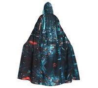 WZYCWB Rainy Night Street - Capa de decoración de fiesta para adultos, capa con capucha de Halloween, unisex, Halloween, carnaval, bailes de máscaras, juego de rol